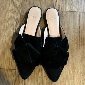 J. Crew suede mule with bow detail